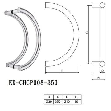 Glass Door Pull Handle ER_CHCP008_350